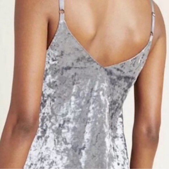 Anthropologie Porridge Tessie Silver Grey Velvet Dress NWT Small - Picture 4 of 13